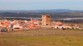 Vista aérea de la localidad de Cespedosa de Tormes.