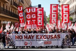 Manifestación del Primero de Mayo por el Día del Trabajo.