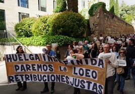 Una de las protestas de los funcionarios de Justicia de Salamanca reclamando mejoras salariales y la paralización de la LOEO.