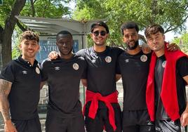 Mike, Souley, Durán, De Castro y Mati, ayer en Barcelona.