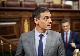 Pedro Sánchez, a su llegada a una sesión de control al Gobierno.