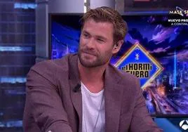 El actor australiano Chris Hemsworth en su visita al Hormiguero.