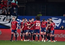 Jugadores de Osasuna celebrando un gol esta temporada