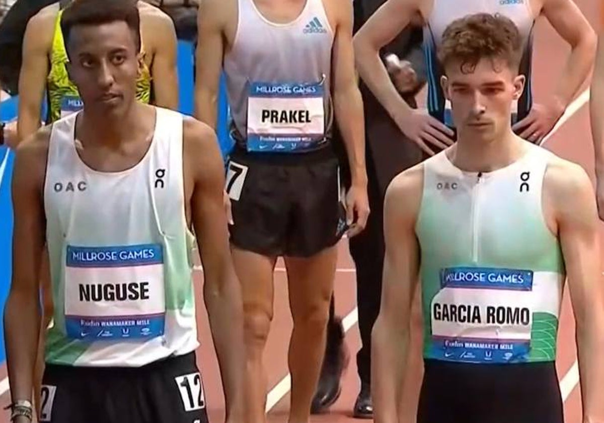 Mario García Romo, con su compañero Yared Nuguse, ganador en Londres.