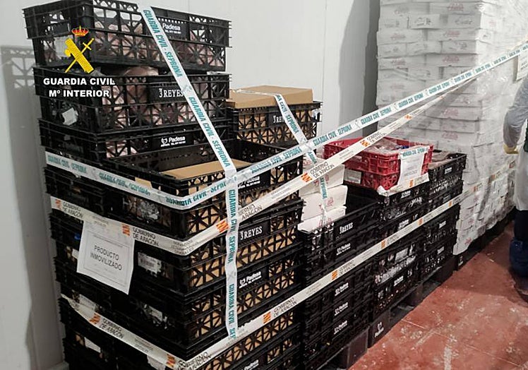 Almacén de comida intervenida por la Guardia Civil