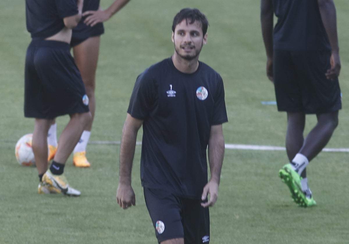 Alvarito, en el entrenamiento del sábado en el Helmántico.