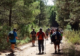 Senderistas caminando.