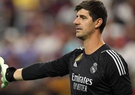 Courtois, en un partido del Real Madrid.