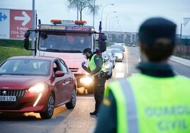 Control de la Guardia Civil en Salamanca.