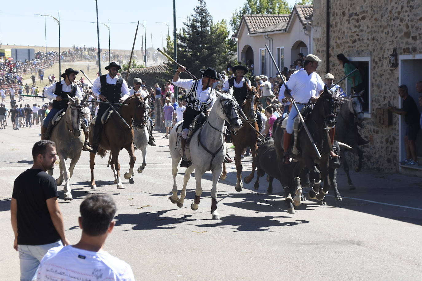 Herido un caballo en un deslavazado y largo tercer encierro guinaldés