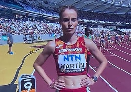 Lorena Martín, durante la presentación de su prueba en Budapest.