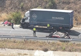 Imagen del accidente ocurrido este martes en Mozárbez.