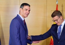 Alberto Núñez Feijóo y Pedro Sánchez en el Congreso.