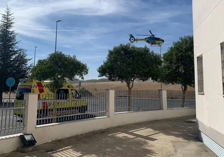 El helicóptero medicalizado donde trasladaban al herido