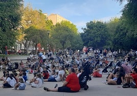 Una de las actividades organizadas por la asociación de vecinos de Comuneros en el parque Picasso.