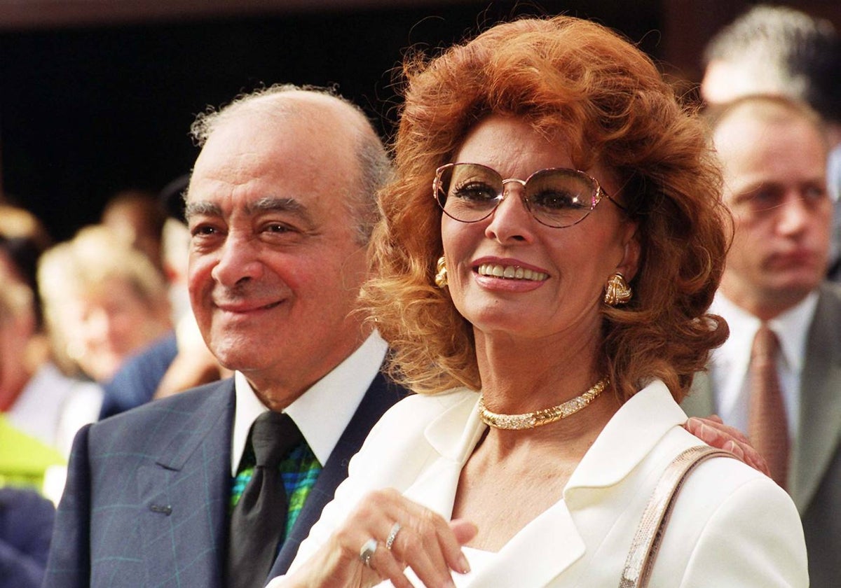 Mohamed al Fayed, con Sofía Loren.