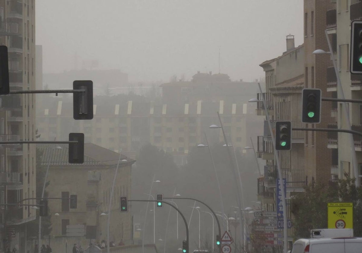 Imagen de Salamanca en un episodio de polvo africano en 2022.
