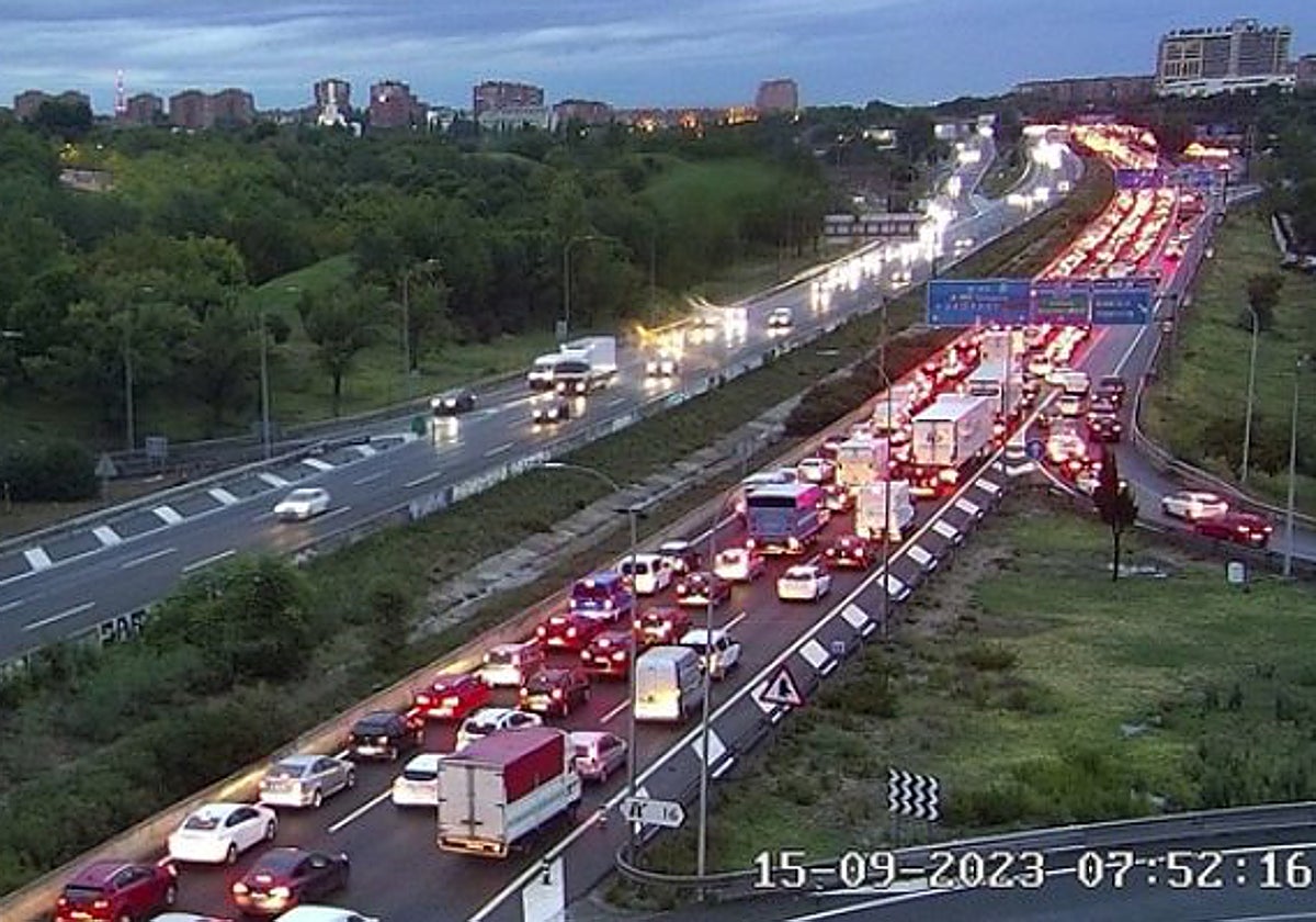 Las colas generadas por las inundaciones en Madrid