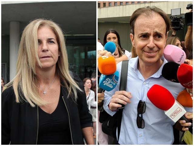 Arantxa Sánchez Vicario y Josep Santacatana abandonando los juzgados