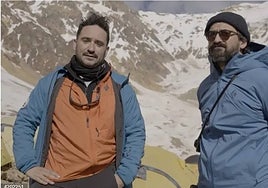 Un momento del rodaje de 'La sociedad de la nieve' en Sierra Nevada.