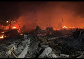 Imagen del incendio del asentamiento chabolista.