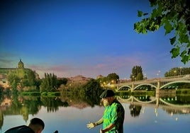 'El Suso' durante la grabación del videoclip 'Es lo que tiene' en Salamanca.