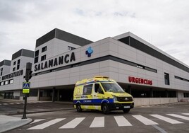 El afectado fue trasladado en ambulancia al Hospital de Salamanca.
