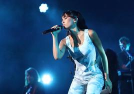 Aitana Ocaña, durante un concierto en el Wizink Center