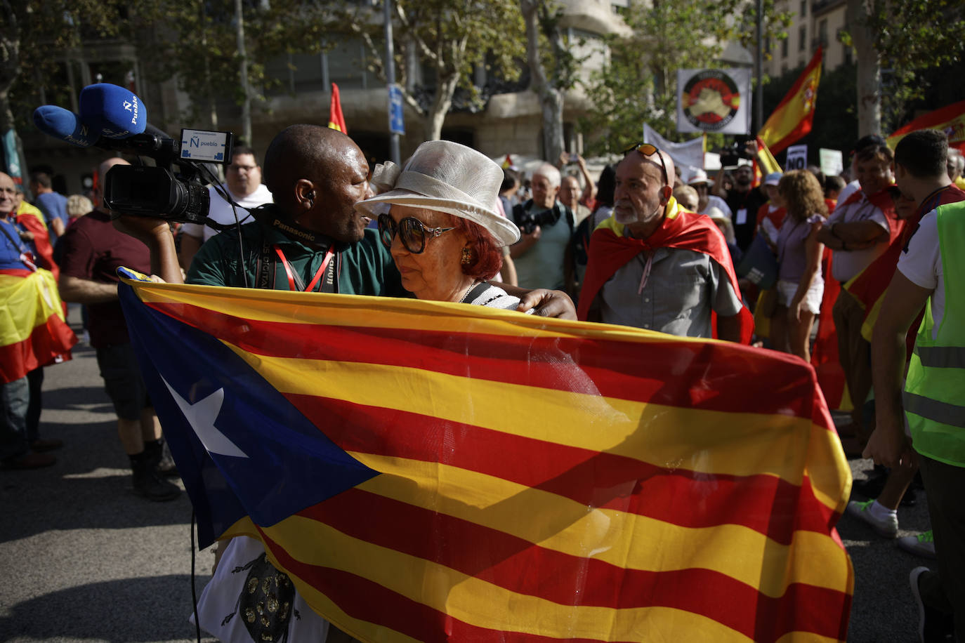 Los ingeniosos mensajes de la pancartas de la manifestación contra la amnistía en Barcelona