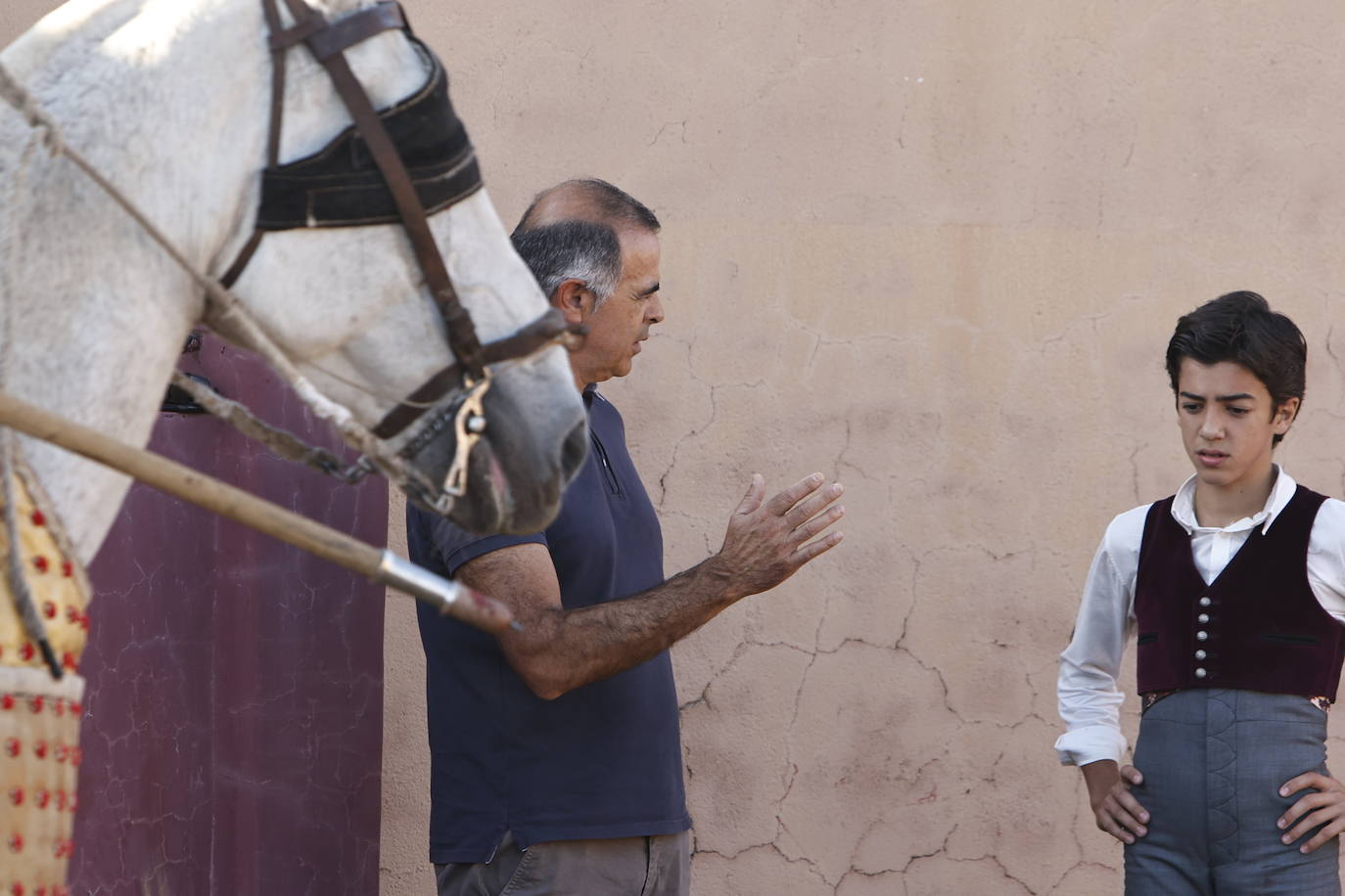 Marco Pérez en el tentadero de Peña de Cabra, con vacas de Loreto Charro