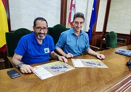 José Luis García, en representación del club de montañeros «Sierra de Béjar» y el concejal de Deportes, Rubén Martín, han presentado la marcha del Otoño esta mañana en el Ayuntamiento de Béjar.