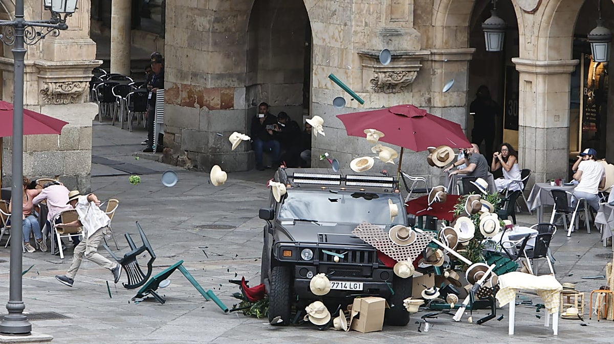 Cámaras... ¡acción!: Espectacular persecución en la Plaza Mayor