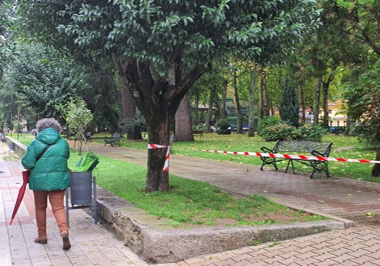 Imagen principal - Béjar cierra sus parques debido al temporal de viento y lluvia