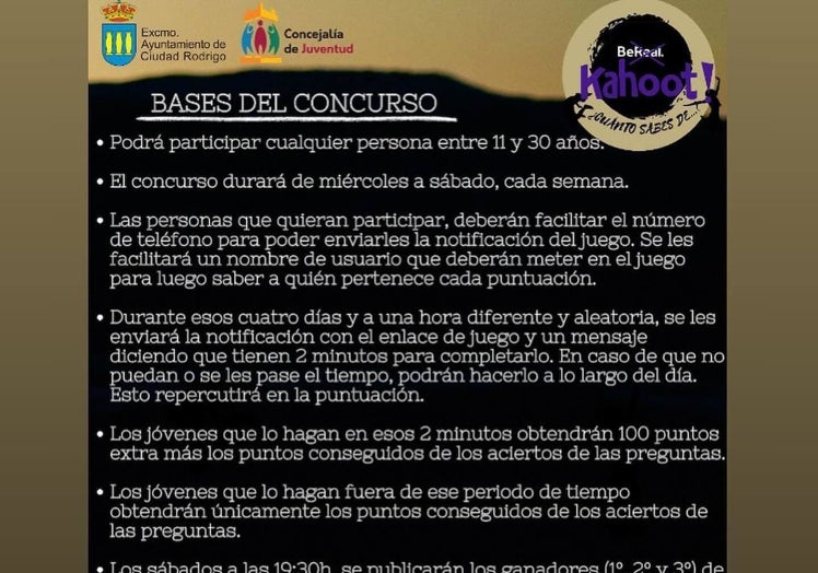 Bases del concurso municipal para jóvenes de 11 a 30 años