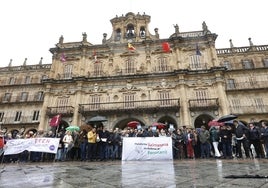 Cerca de 200 personas se dieron cita en la Plaza para reivindicar la vuelta de la vía férrea de la Ruta de la Plata.