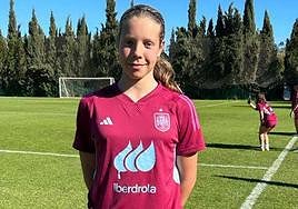 Daniela López, en un entrenamiento con la selección española.