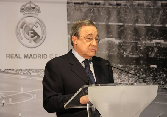 Florentino Pérez durante una de sus comparecencias
