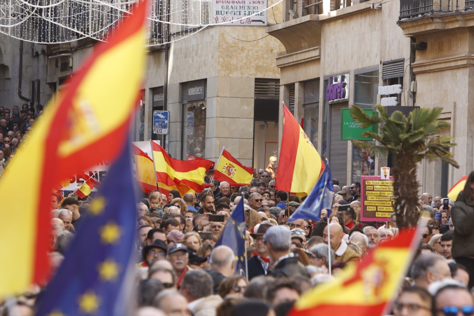 La manifestación contra la amnistía en Salamanca, en imágenes