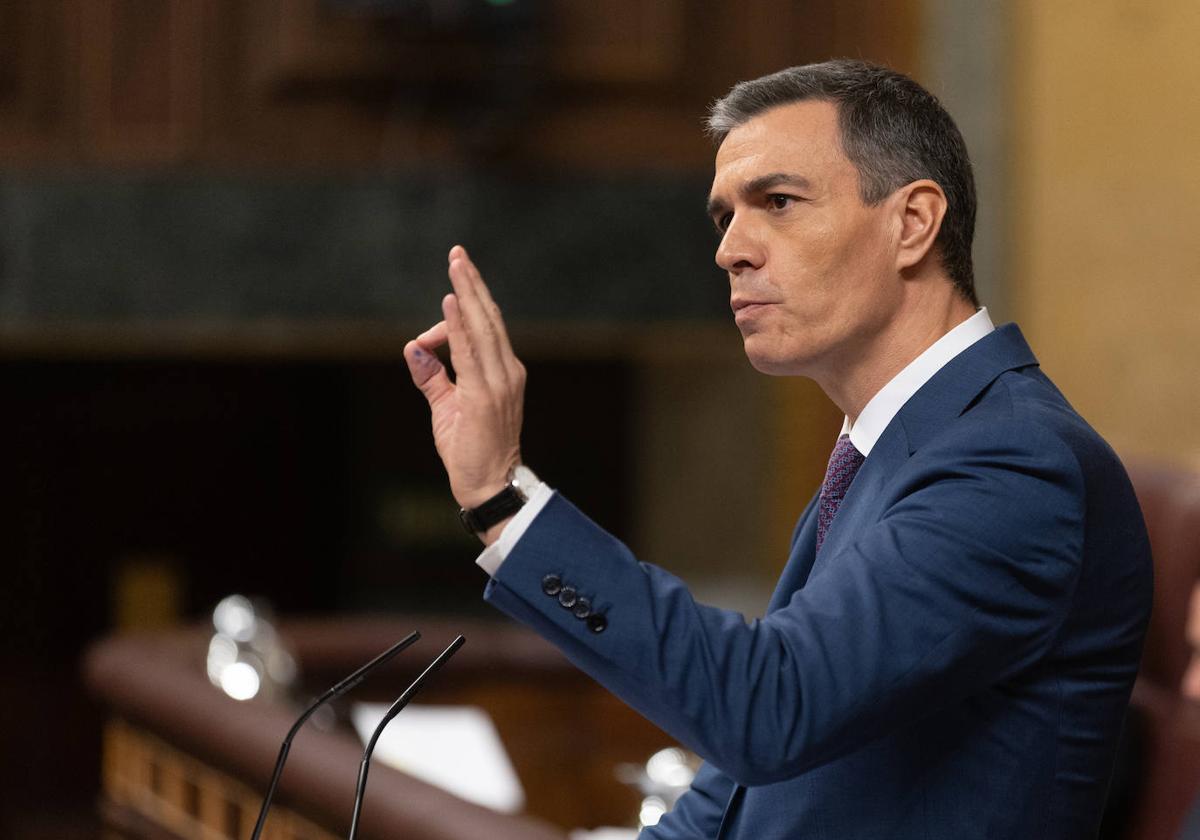 Pedro Sánchez, en el debate de investidura.