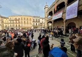 La Plaza Mayor de Ciudad Rodrigo durante la celebración de la XI Ruta contra la Violencia hacia la Mujer