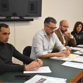Salvador Ruano, Ángel Peralvo, Daniel Velasco y Marisol García, en el pleno.