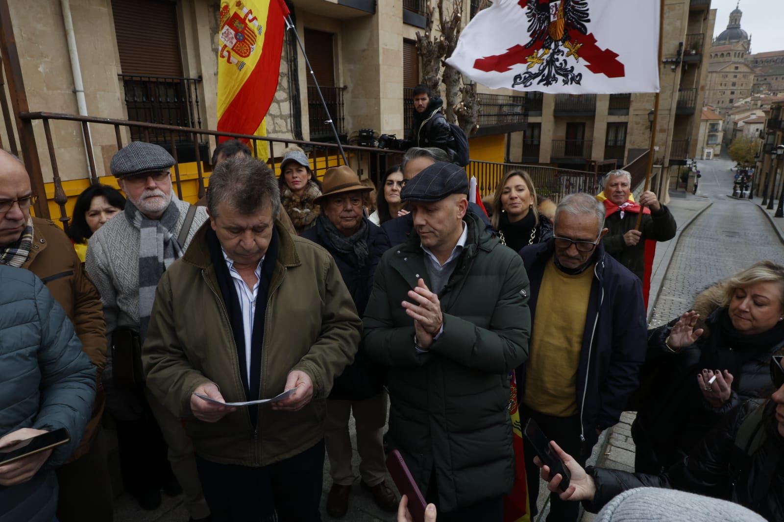 Gritos contra Sánchez en Salamanca el día de la Constitución