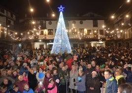 Celebración del encendido navideño en La Alberca la pasada semana.