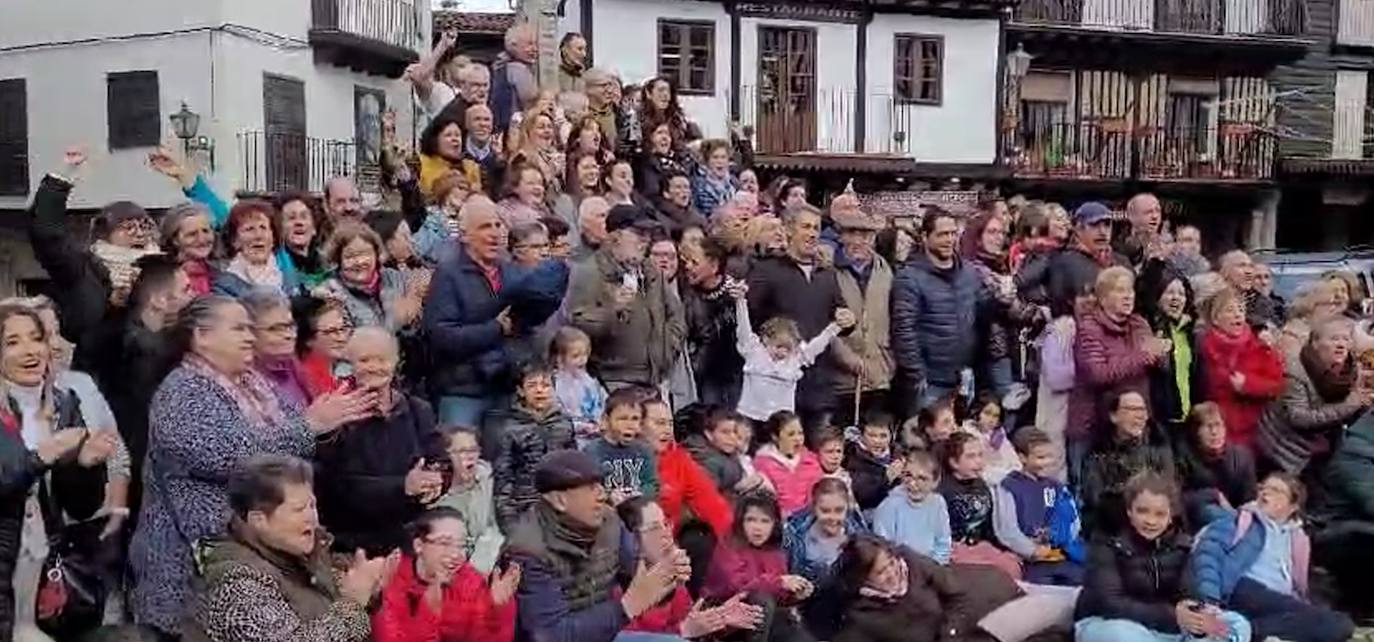 Así ha celebrado La Alberca la victoria en el concurso nacional de Navidad