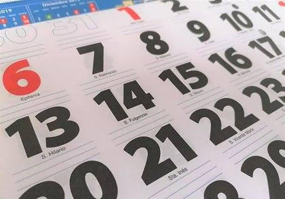 Un calendario laboral.
