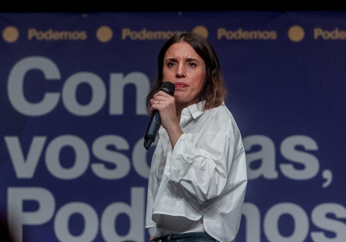 La exministra de Igualdad, Irene Montero.