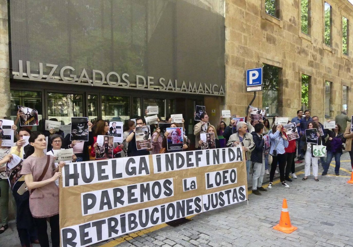 Una de las protestas de funcionarios de Justicia del pasado año.