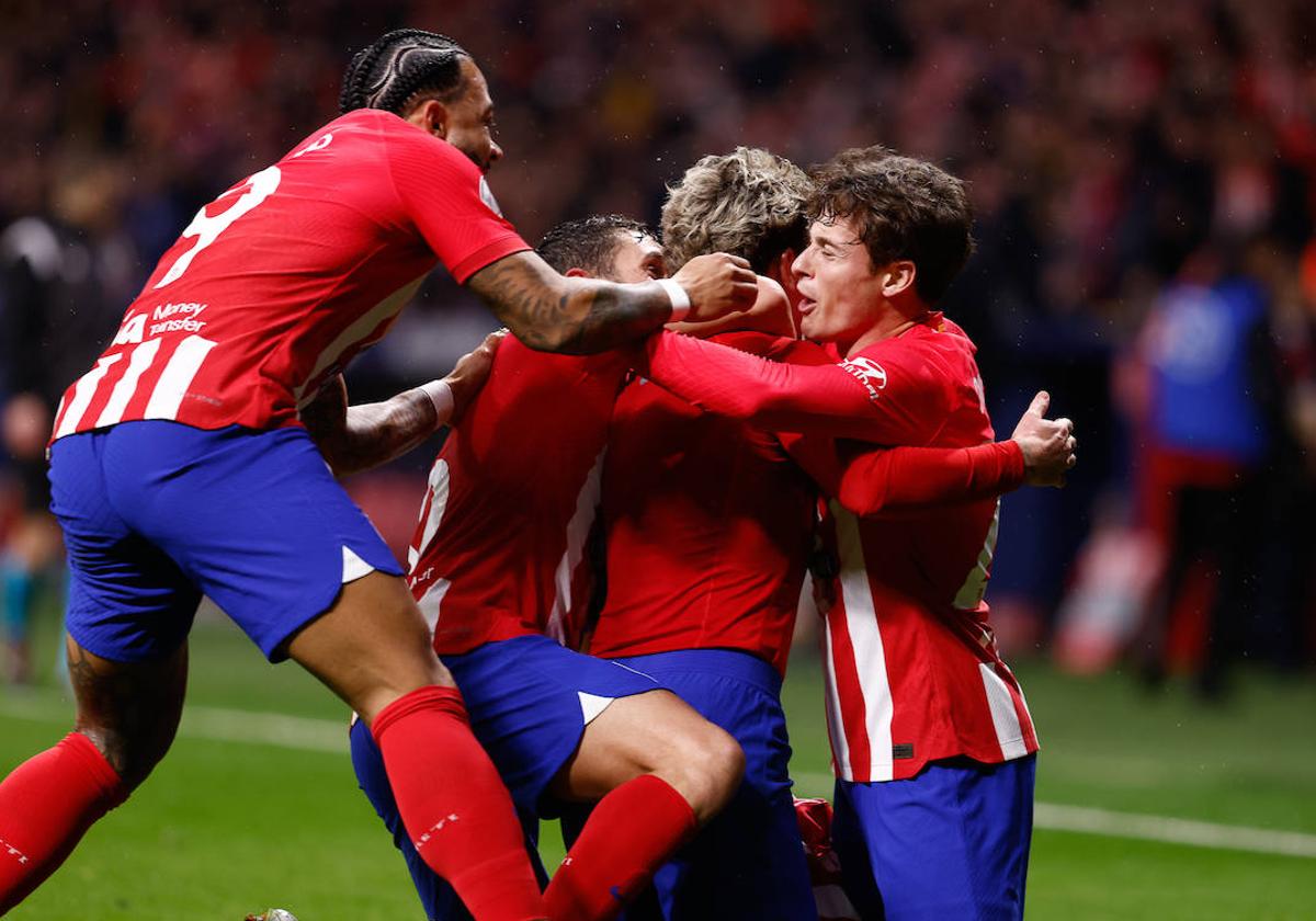 Griezmann celebra un gol durante el partido