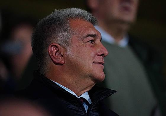 Joan Laporta, en el palco del Reina Sofía.