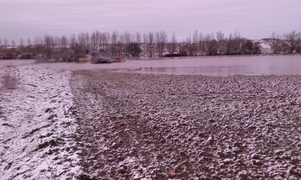 Impresionantes imágenes del desbordamiento del río Almar a su paso por Nava de Sotrobal